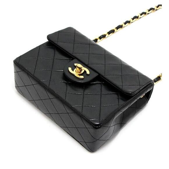 Chanel Mini Matelasse Chain Shoulder Bag Lamb Black - Picture 3 of 8